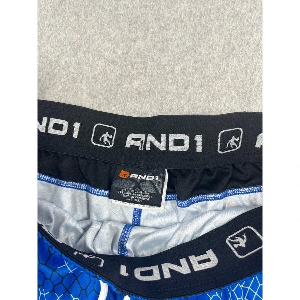 AND 1 Basketball Short Mens L Supreme Blue Geometric Print 11